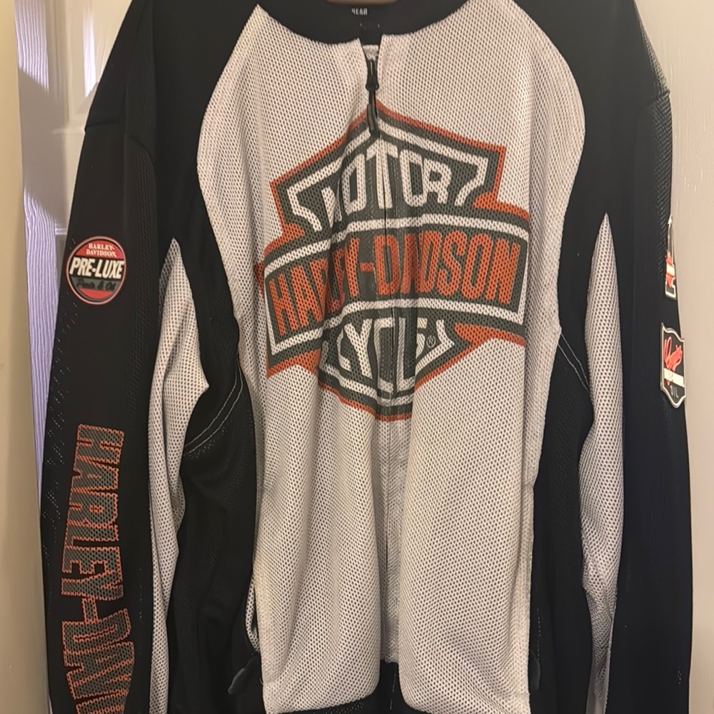 Harley-Davidson Black, White, and Orange Mesh Jacket